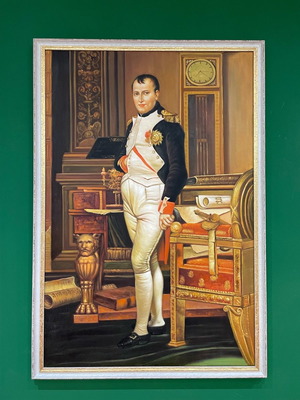 Napoleon oil painting artwork with gold frame