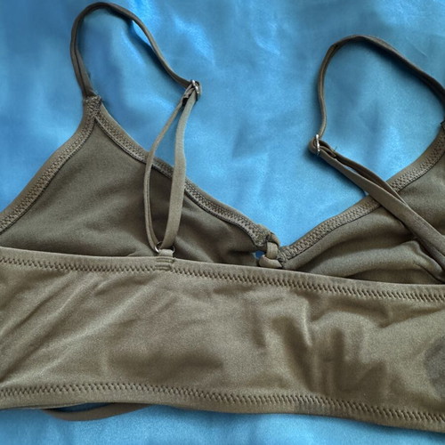 H&M bikini used, top olive and bottom black, size S
