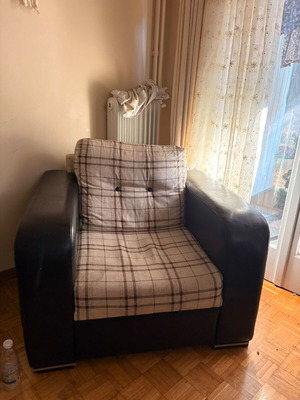 Armchair with leather upholstery and comfortable seat