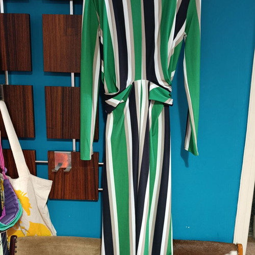 Zara striped midi dress like new, black and green