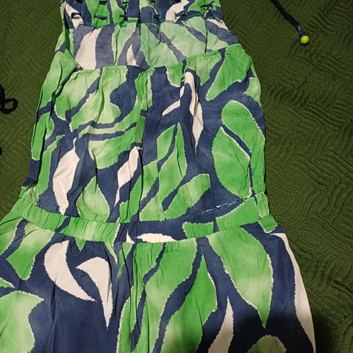 Strapless dress used, size L, multicolor green