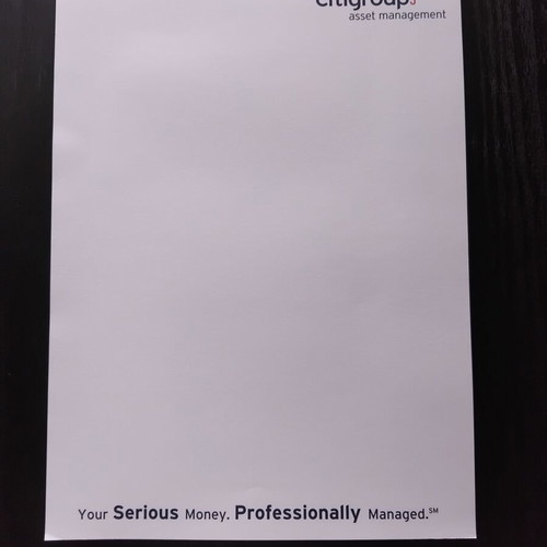 Citigroup Asset Management notepad like new, A4 size