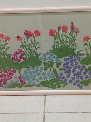 Embroidered painting used, dimensions 50cm x 39.5cm