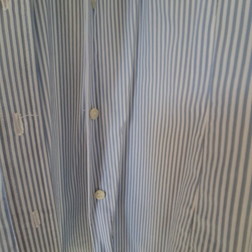 Zara Basics striped shirt white and blue, like new