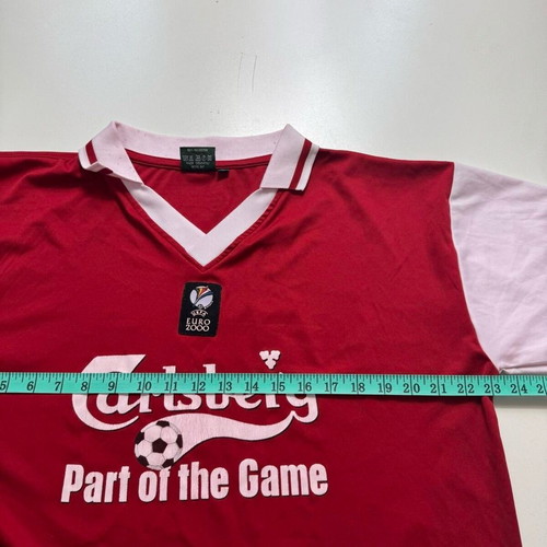 Euro 2000 Carlsberg sponsor football jersey red men's XL retro like new