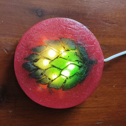Handmade beer coaster with Led lighting made to order