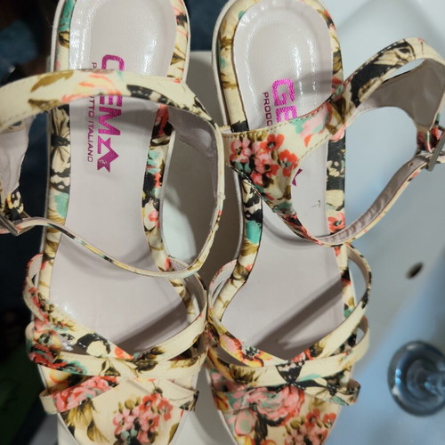 Gem colorful platform sandals size 38, heel height 12cm