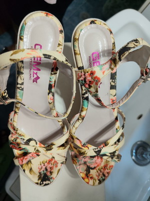 Gem colorful platform sandals size 38, heel height 12cm