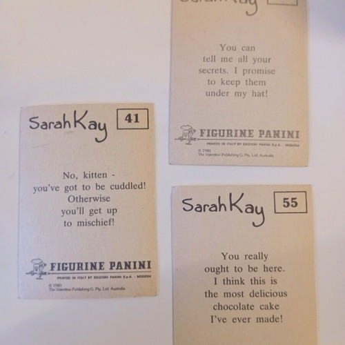 Panini Sarah Kay stickers 80s like new, set of 3