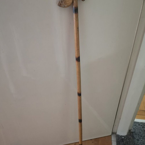 Traditional Wooden Glitsa with Horse Head Used, Folk Art Decorative