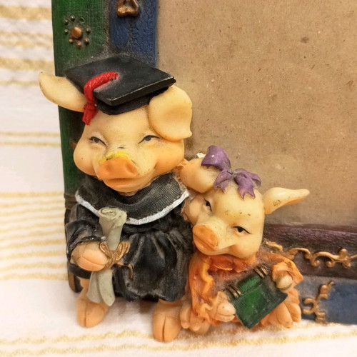 Miss Piggy Wise Piggy frame used, handmade