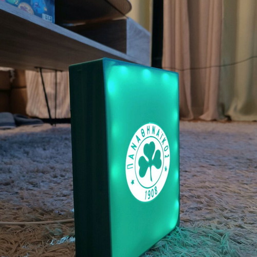 Panathinaikos LED Light New Decorative Lamp with Shamrock (17.5x11.5)