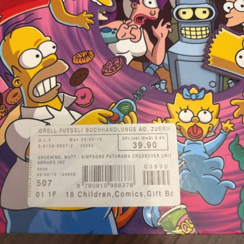The Simpsons Futurama Crossover Crisis comic new, hardcover, 200 pages