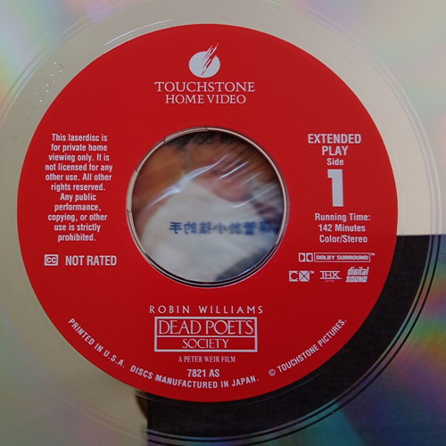 Dead Poets Society LaserDisc like new, drama