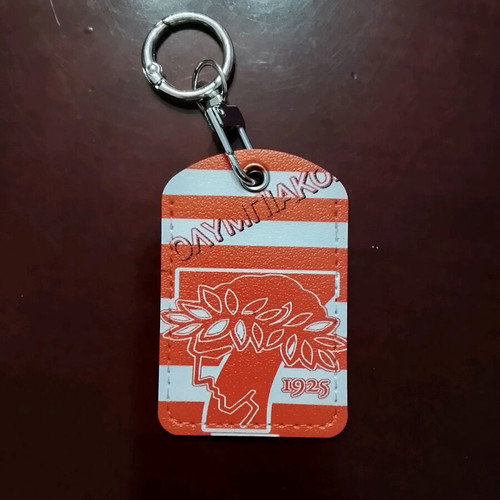 Football keychains new, 2 leather Olympiakos and 2 metal Trifylli