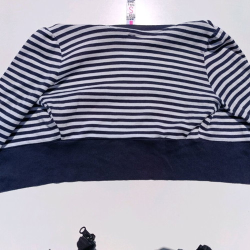 Zara Striped Crop Cardigan Like New, Blue-White