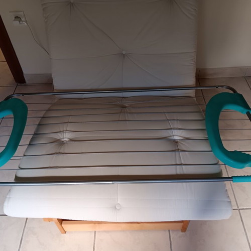 Metal clothes drying rack for balcony, 10 rods, 10.5m length