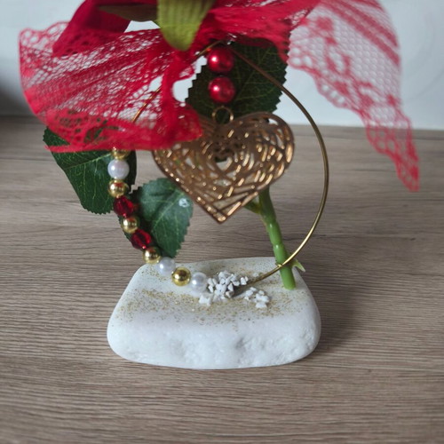 Decorative red rose like new, velvet texture