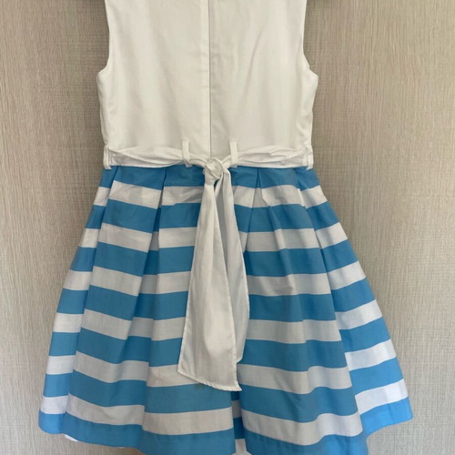 Lapin House girls dress like new, white and blue, ages 8-10