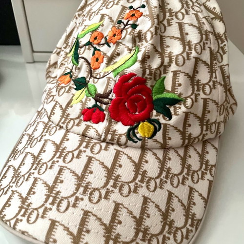 Christian Dior hat used with casual design and embroidery