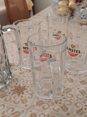 Beer glasses used, pack of six, large size
