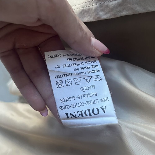 Aodeni trench coat set XL beige and black like new, lightweight cotton