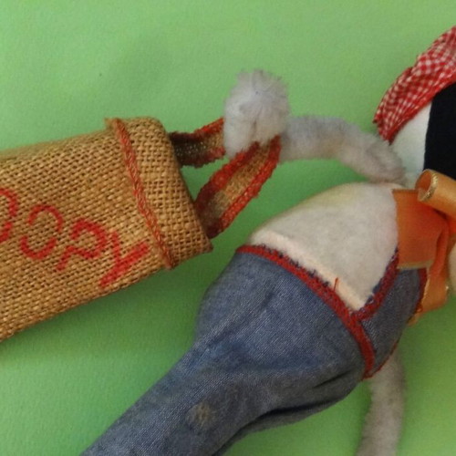 Vintage Snoopy Doll used, mixed materials and wood, 1970s