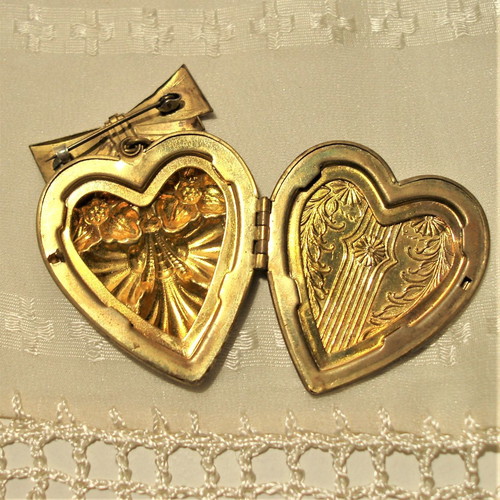 Victorian brass smoked finish brooch