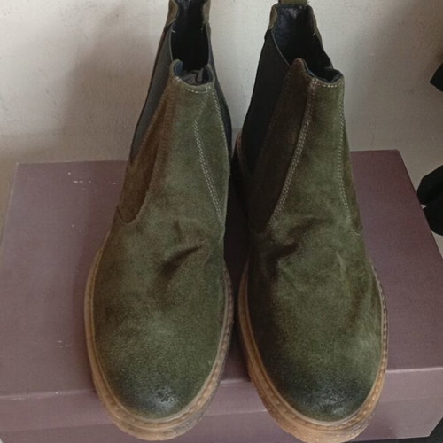 HERMAN SONS stylish ankle boots new, olive color, size 41