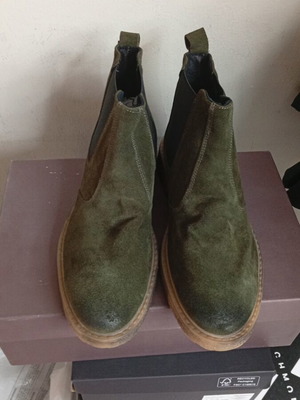 HERMAN SONS stylish ankle boots new, olive color, size 41