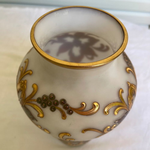 Art Nouveau antique opaline vase