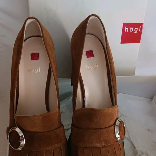 Hogl castor leather pumps new, brown, size 39