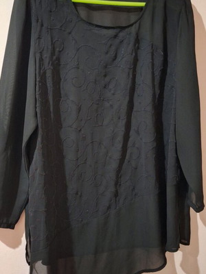 Black blouse with design large size XXL