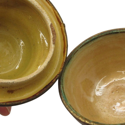 Moroccan ceramic jar vintage like new with lid and brass fittings 1950-1960