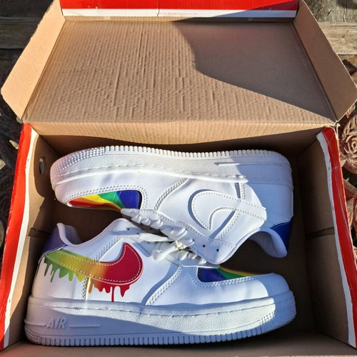 Nike Rainbow Drip Air Force 1 sneakers like new, size 39-40