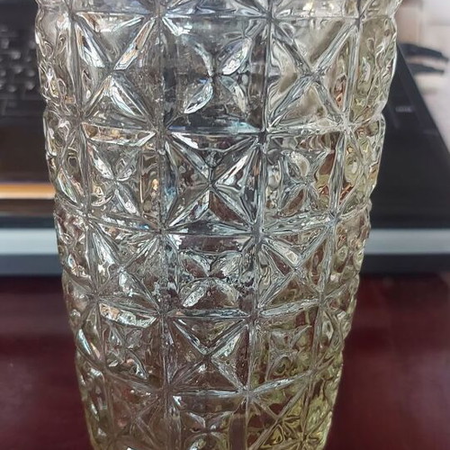 Glass antique vase embossed, like new, circa 1950-1960