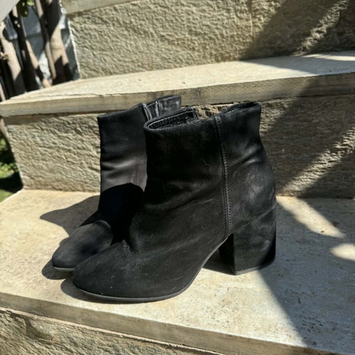 Prima suede black ankle boots used, size 38, 5 cm heel