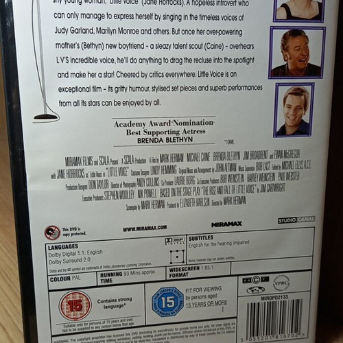 Little Voice DVD like new with English subtitles