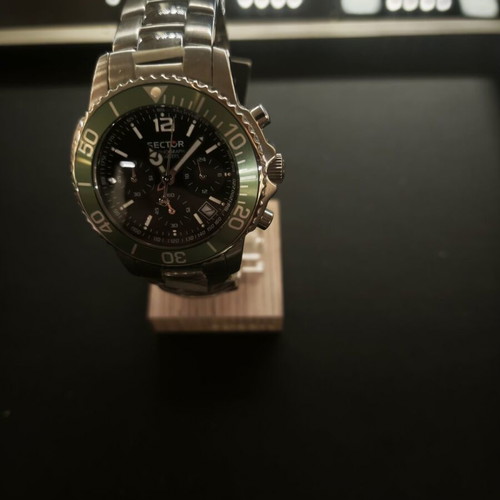 Sector 200 Chronograph watch with green bezel, full set NOS