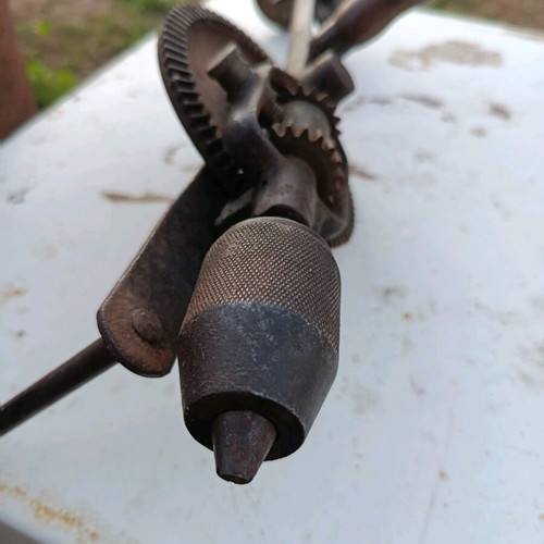 Large hand drill used with minor tip repair needed