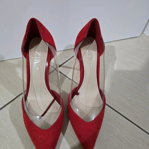 Zara red pumps with transparency size 36 like new