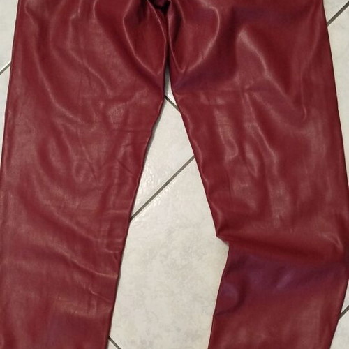 Leather pants for girls like new, burgundy, size 16
