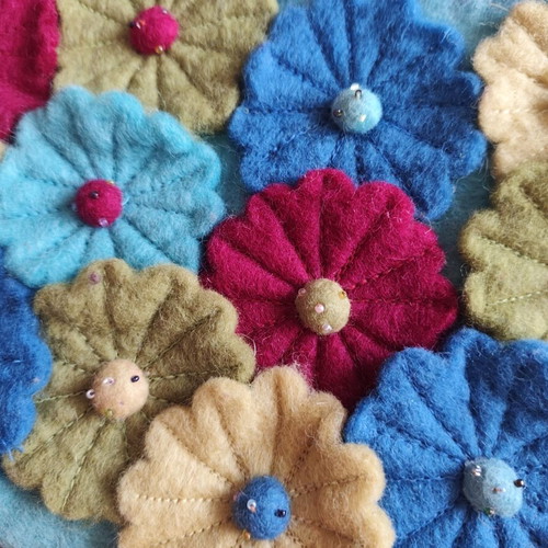Uttam London bag new, colorful wool felt