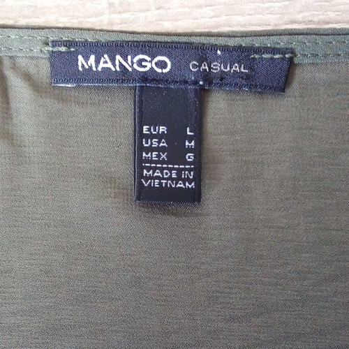 Mango dark green top like new, size L/XL, sequins and chiffon