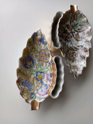 Σετ 2 πορσελάνινα σταχτοδοχεία μεταχειρισμένα αντίκες με φραγίδα