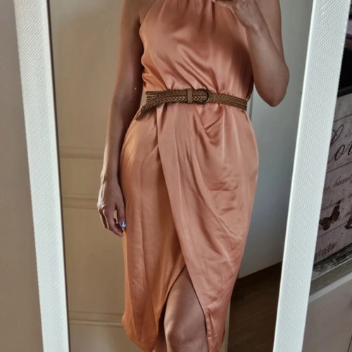 ASOS peach satin dress, size L, without belt