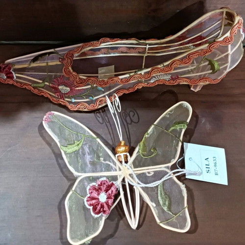 Decorative embroidery set new, butterfly and shoe
