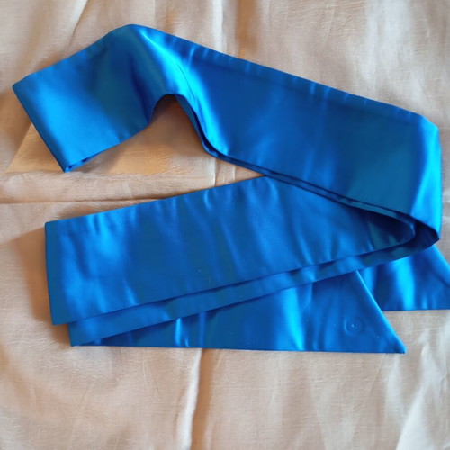 Retro satin belt new, adjustable, 2 meters long, blue