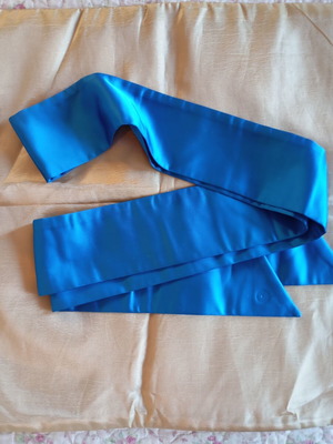 Retro satin belt new, adjustable, 2 meters long, blue