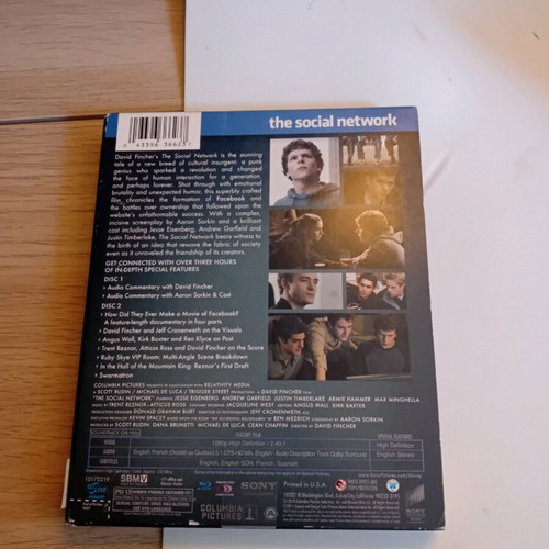 The Social Network Blu-Ray used, special edition with English subtitles